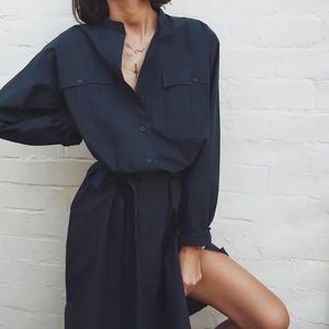 UNIQLO x JW Anderson JWA Extra Fine Cotton Long Sleeve Shirt Dress Size Small S